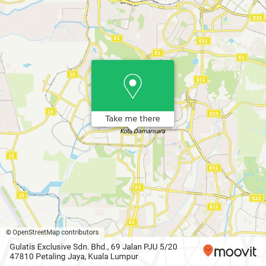 Gulatis Exclusive Sdn. Bhd., 69 Jalan PJU 5 / 20 47810 Petaling Jaya map