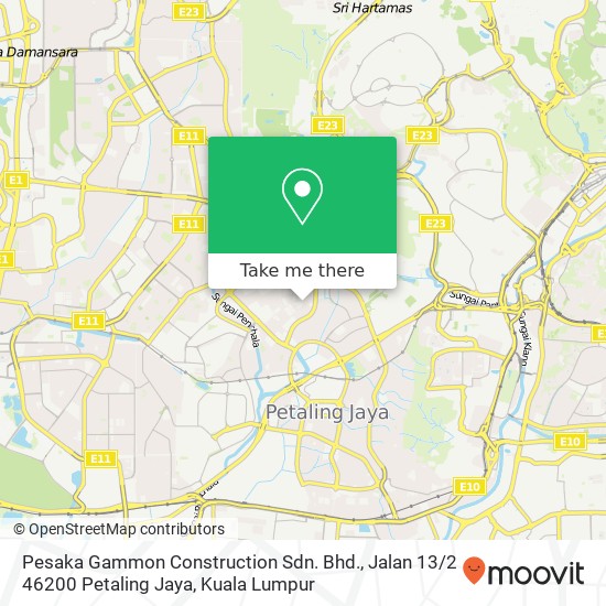 Peta Pesaka Gammon Construction Sdn. Bhd., Jalan 13 / 2 46200 Petaling Jaya