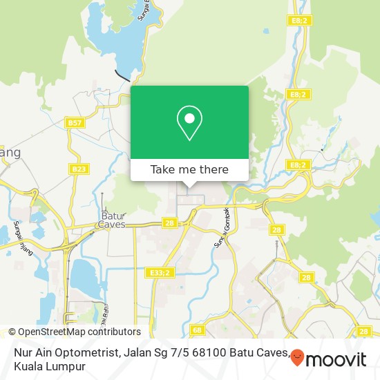 Peta Nur Ain Optometrist, Jalan Sg 7 / 5 68100 Batu Caves