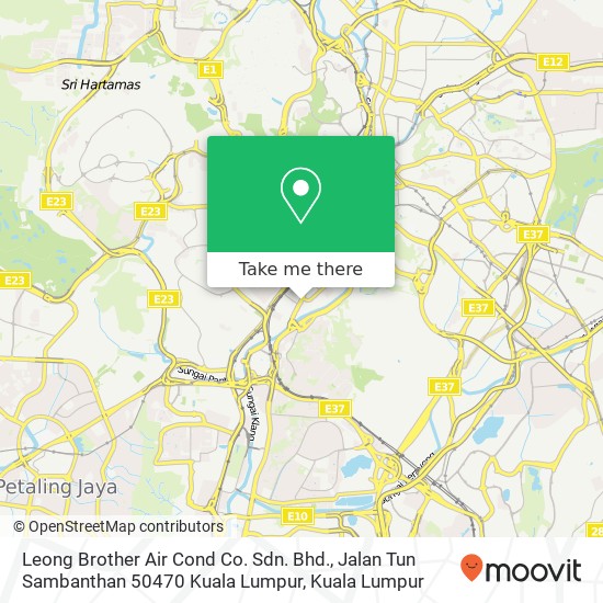 Peta Leong Brother Air Cond Co. Sdn. Bhd., Jalan Tun Sambanthan 50470 Kuala Lumpur