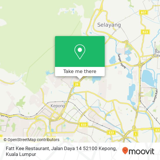 Fatt Kee Restaurant, Jalan Daya 14 52100 Kepong map