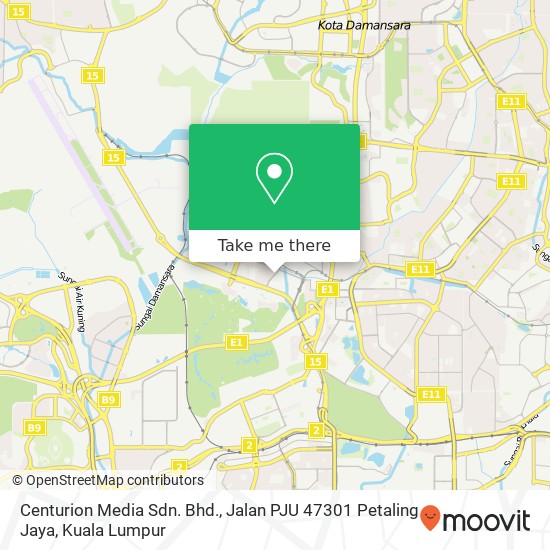 Centurion Media Sdn. Bhd., Jalan PJU 47301 Petaling Jaya map