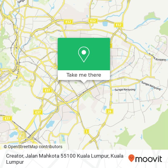 Peta Creator, Jalan Mahkota 55100 Kuala Lumpur