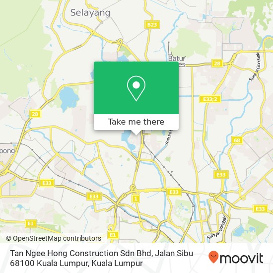 Tan Ngee Hong Construction Sdn Bhd, Jalan Sibu 68100 Kuala Lumpur map