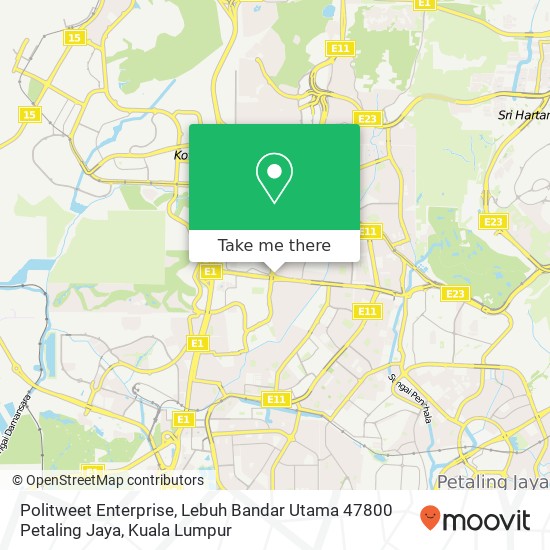 Peta Politweet Enterprise, Lebuh Bandar Utama 47800 Petaling Jaya