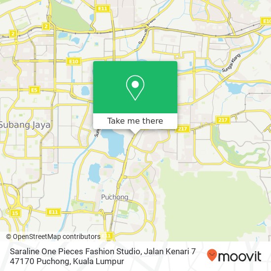 Peta Saraline One Pieces Fashion Studio, Jalan Kenari 7 47170 Puchong