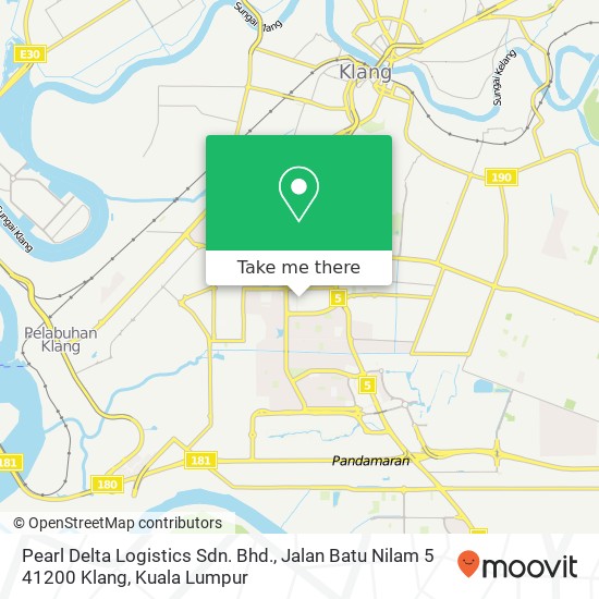 Peta Pearl Delta Logistics Sdn. Bhd., Jalan Batu Nilam 5 41200 Klang