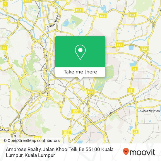 Peta Ambrose Realty, Jalan Khoo Teik Ee 55100 Kuala Lumpur