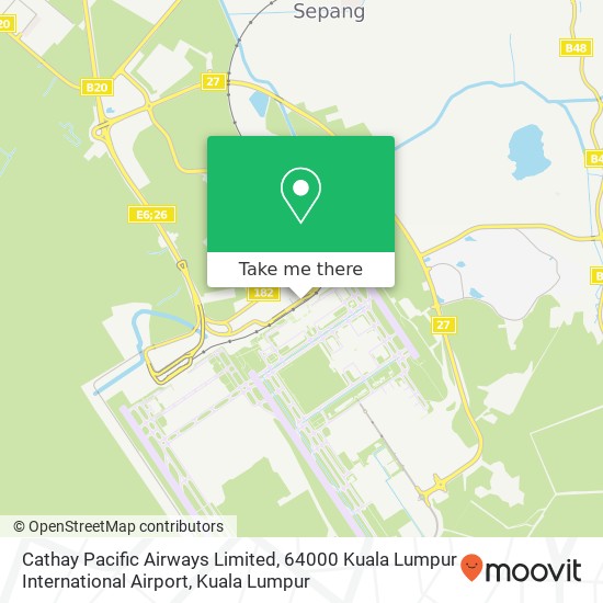 Cathay Pacific Airways Limited, 64000 Kuala Lumpur International Airport map