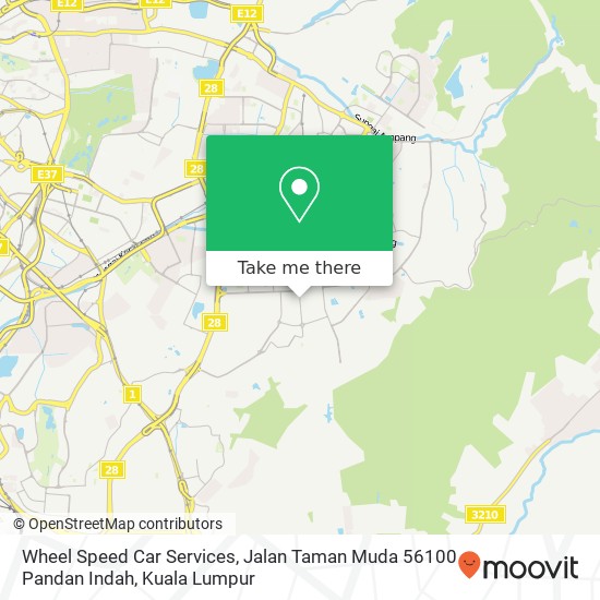 Peta Wheel Speed Car Services, Jalan Taman Muda 56100 Pandan Indah