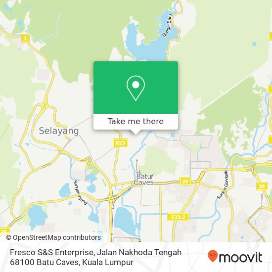 Peta Fresco S&S Enterprise, Jalan Nakhoda Tengah 68100 Batu Caves