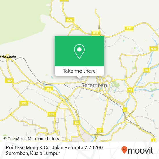 Poi Tzse Meng & Co, Jalan Permata 2 70200 Seremban map