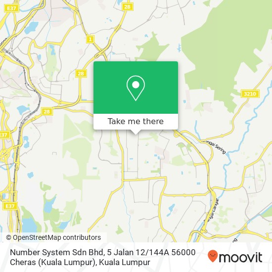 Number System Sdn Bhd, 5 Jalan 12 / 144A 56000 Cheras (Kuala Lumpur) map