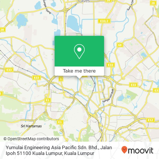 Yumulai Engineering Asia Pacific Sdn. Bhd., Jalan Ipoh 51100 Kuala Lumpur map