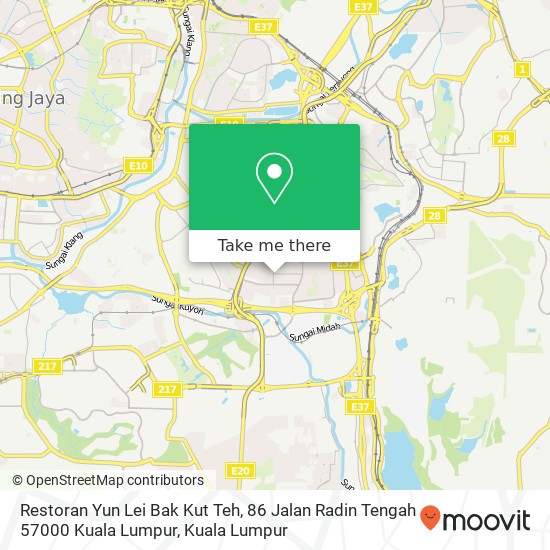 Restoran Yun Lei Bak Kut Teh, 86 Jalan Radin Tengah 57000 Kuala Lumpur map