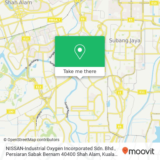 NISSAN-Industrial Oxygen Incorporated Sdn. Bhd., Persiaran Sabak Bernam 40400 Shah Alam map