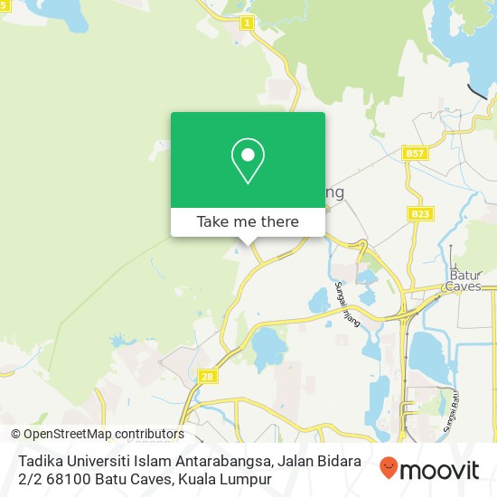 Peta Tadika Universiti Islam Antarabangsa, Jalan Bidara 2 / 2 68100 Batu Caves