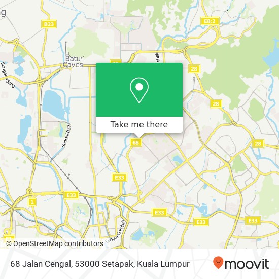 Peta 68 Jalan Cengal, 53000 Setapak