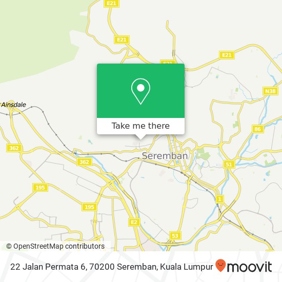 22 Jalan Permata 6, 70200 Seremban map