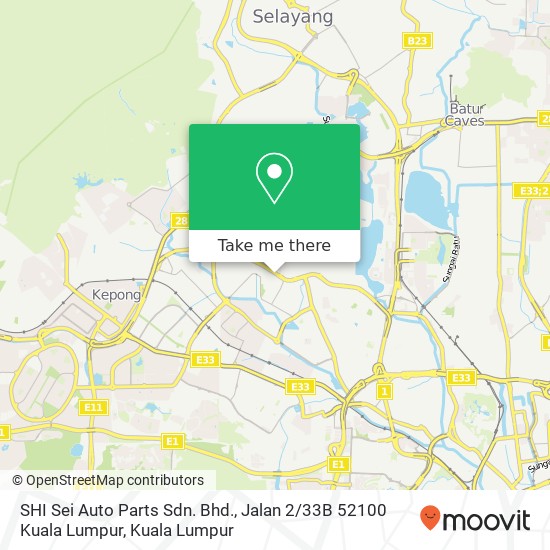 SHI Sei Auto Parts Sdn. Bhd., Jalan 2 / 33B 52100 Kuala Lumpur map