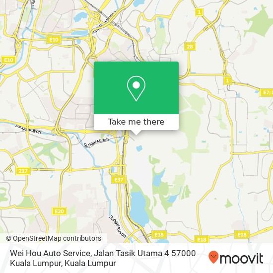 Peta Wei Hou Auto Service, Jalan Tasik Utama 4 57000 Kuala Lumpur