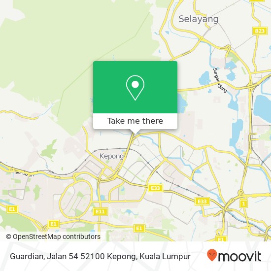 Peta Guardian, Jalan 54 52100 Kepong