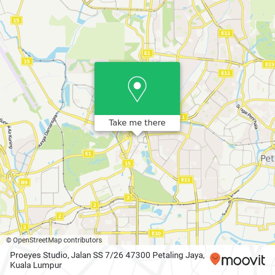 Peta Proeyes Studio, Jalan SS 7 / 26 47300 Petaling Jaya
