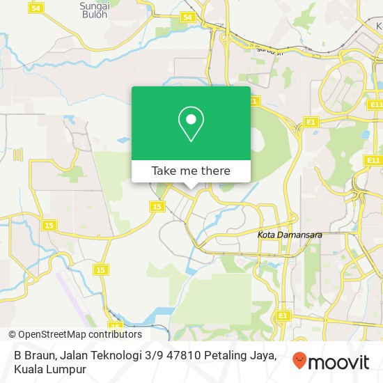 Peta B Braun, Jalan Teknologi 3 / 9 47810 Petaling Jaya