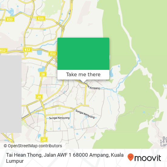 Tai Hean Thong, Jalan AWF 1 68000 Ampang map