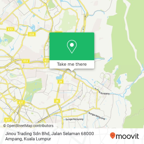 Jinou Trading Sdn Bhd, Jalan Selaman 68000 Ampang map