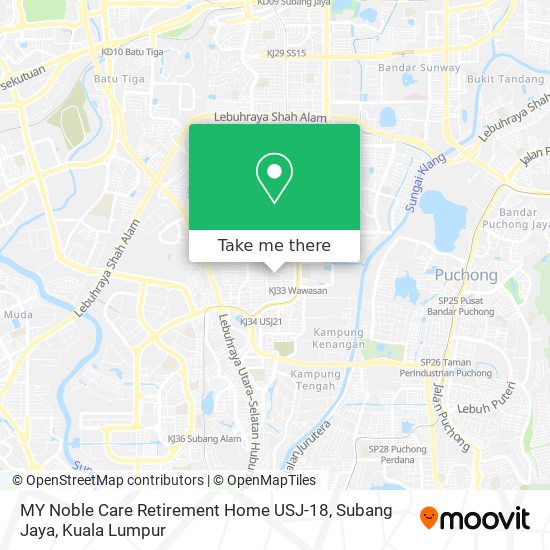 MY Noble Care Retirement Home USJ-18, Subang Jaya map