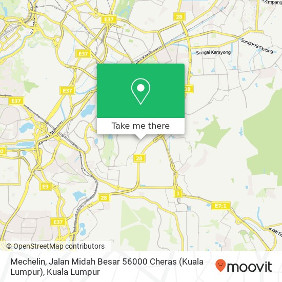 Mechelin, Jalan Midah Besar 56000 Cheras (Kuala Lumpur) map