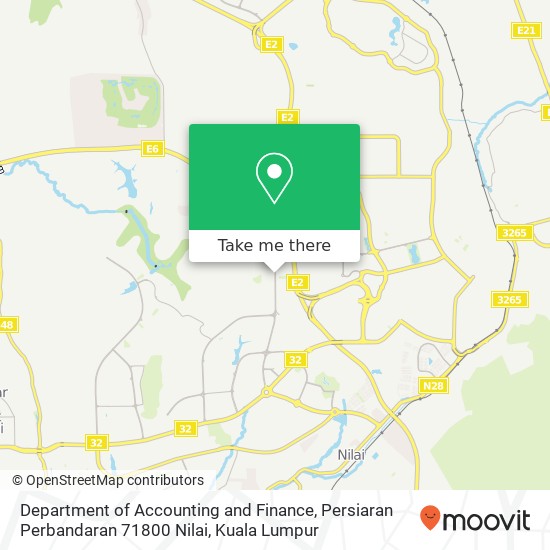 Department of Accounting and Finance, Persiaran Perbandaran 71800 Nilai map
