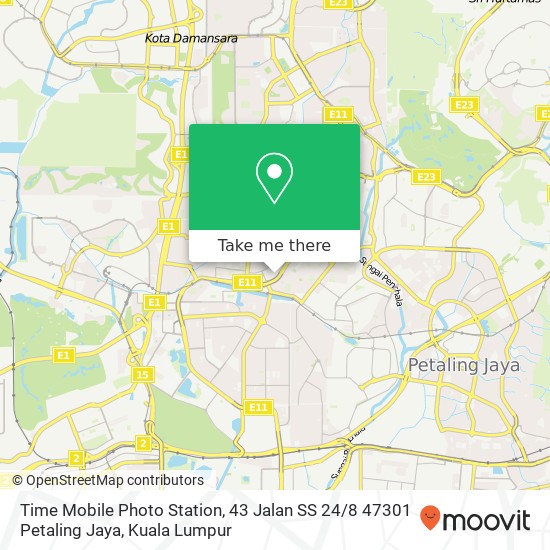 Peta Time Mobile Photo Station, 43 Jalan SS 24 / 8 47301 Petaling Jaya