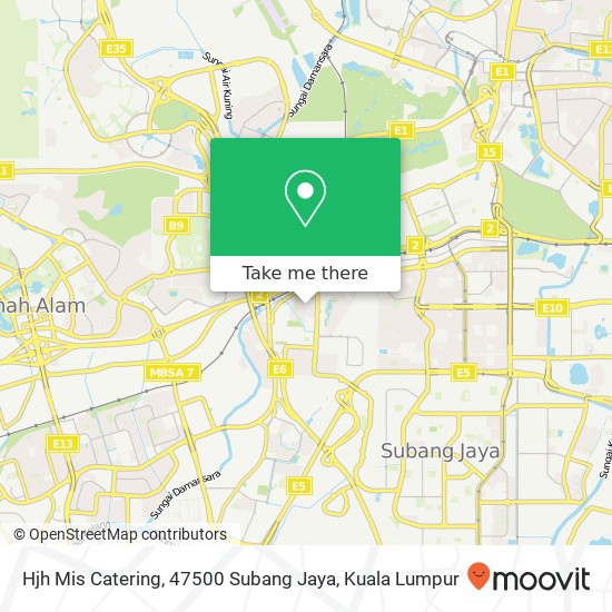 Peta Hjh Mis Catering, 47500 Subang Jaya