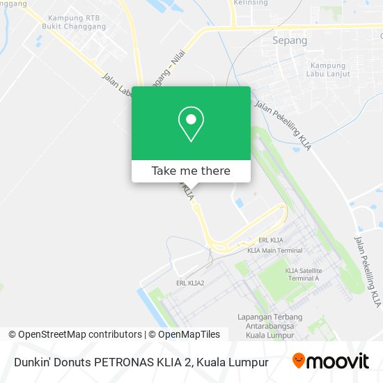 Dunkin' Donuts PETRONAS KLIA 2 map