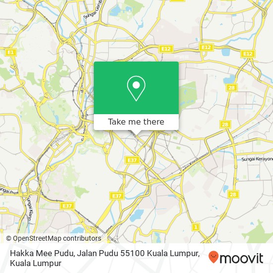 Peta Hakka Mee Pudu, Jalan Pudu 55100 Kuala Lumpur