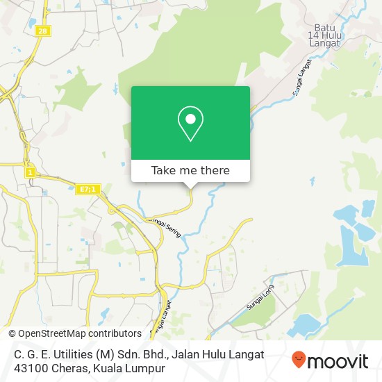 C. G. E. Utilities (M) Sdn. Bhd., Jalan Hulu Langat 43100 Cheras map