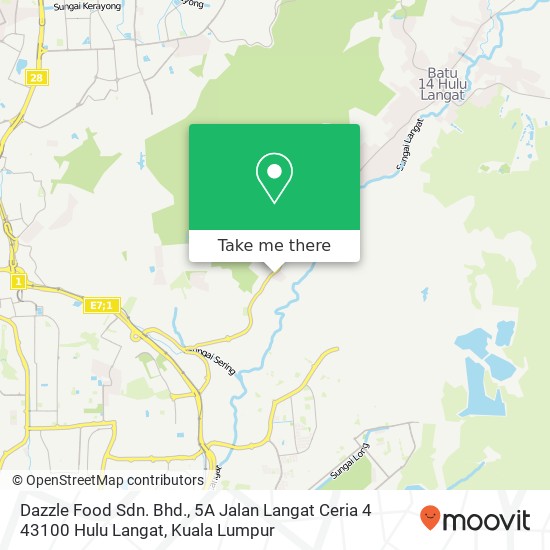 Dazzle Food Sdn. Bhd., 5A Jalan Langat Ceria 4 43100 Hulu Langat map