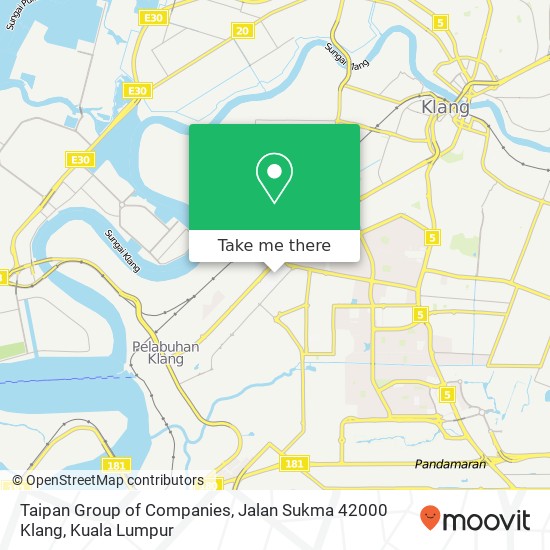 Peta Taipan Group of Companies, Jalan Sukma 42000 Klang