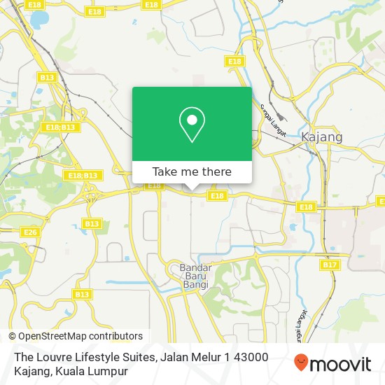 The Louvre Lifestyle Suites, Jalan Melur 1 43000 Kajang map