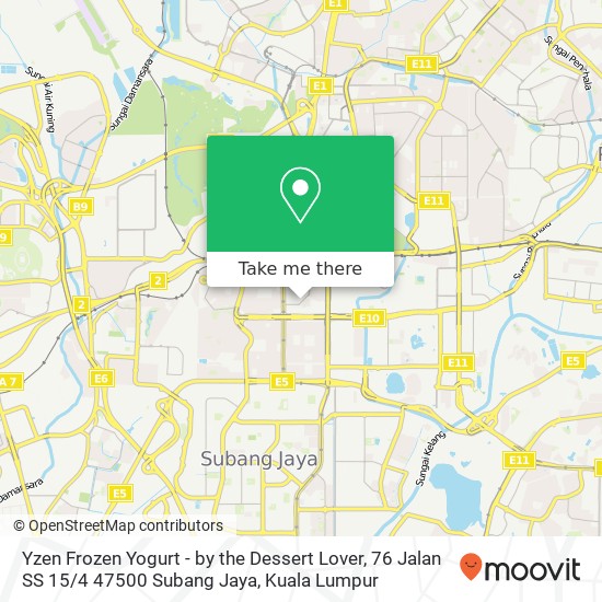 Yzen Frozen Yogurt - by the Dessert Lover, 76 Jalan SS 15 / 4 47500 Subang Jaya map