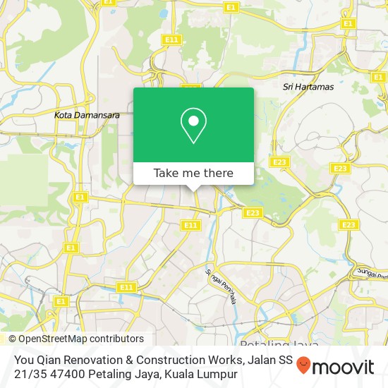 You Qian Renovation & Construction Works, Jalan SS 21 / 35 47400 Petaling Jaya map