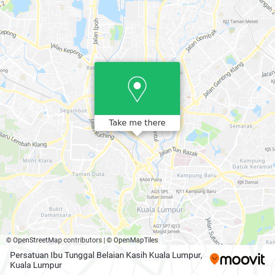 How to get to Persatuan Ibu Tunggal Belaian Kasih Kuala Lumpur in 