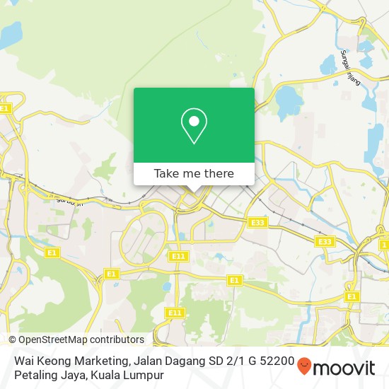 Peta Wai Keong Marketing, Jalan Dagang SD 2 / 1 G 52200 Petaling Jaya