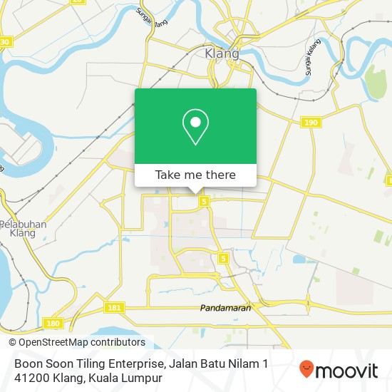 Peta Boon Soon Tiling Enterprise, Jalan Batu Nilam 1 41200 Klang