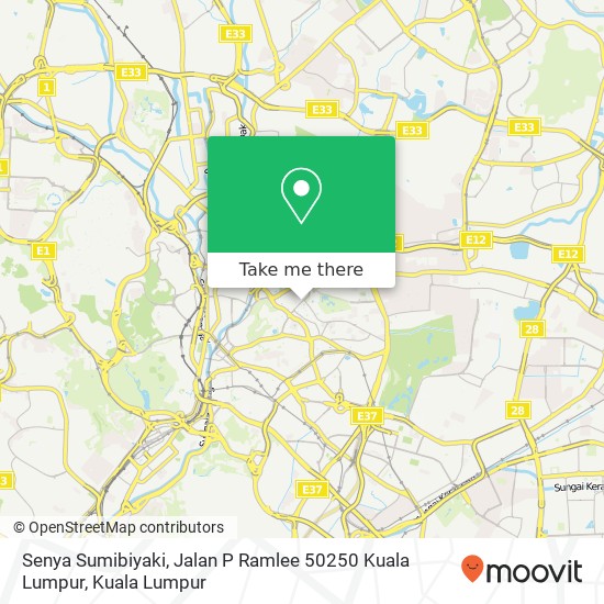 Peta Senya Sumibiyaki, Jalan P Ramlee 50250 Kuala Lumpur