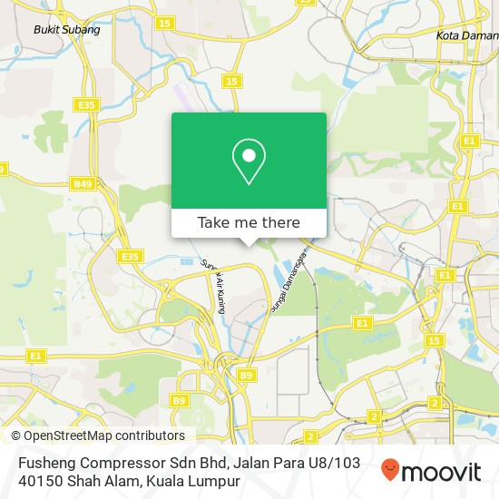 Fusheng Compressor Sdn Bhd, Jalan Para U8 / 103 40150 Shah Alam map