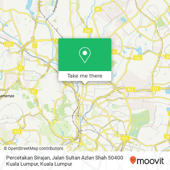 Percetakan Sirajan, Jalan Sultan Azlan Shah 50400 Kuala Lumpur map