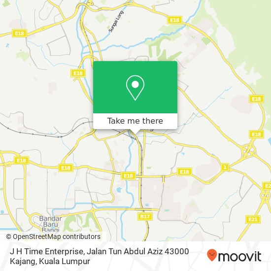 Peta J H Time Enterprise, Jalan Tun Abdul Aziz 43000 Kajang